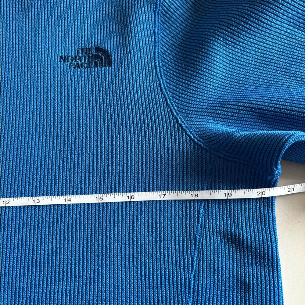 The North Face Blue Ribbed 1/2 Zip Fleece Lined Jacket Mens Small